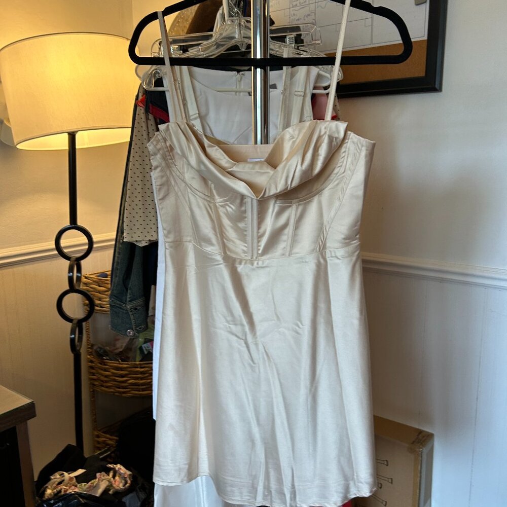 Princess Polly Ivory Satin Dress